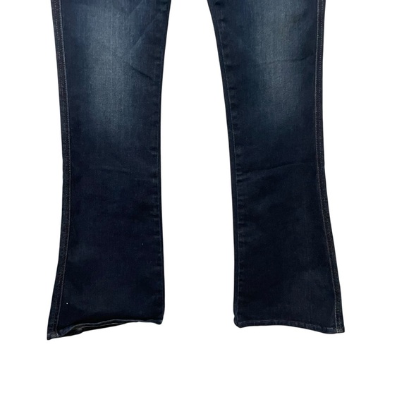 7 For All Mankind Women’s Flare Jeans Size 28 Dark Wash Embroidered Pockets - Picture 9 of 15
